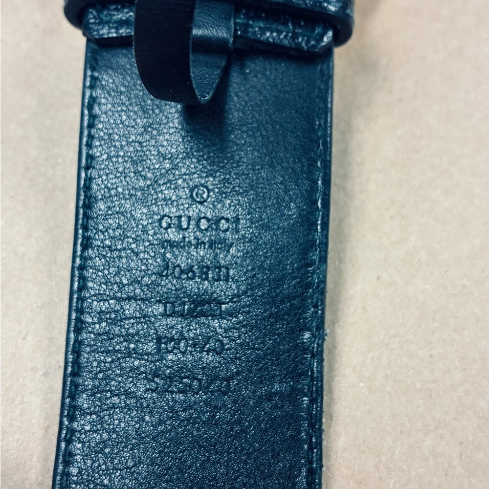Gucci Double G Buckle Leather Belt - Black / Antique Brass (Size 100/40) - Picture 4 of 5